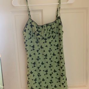 Vergegirl green butterfly bodycon mini dress